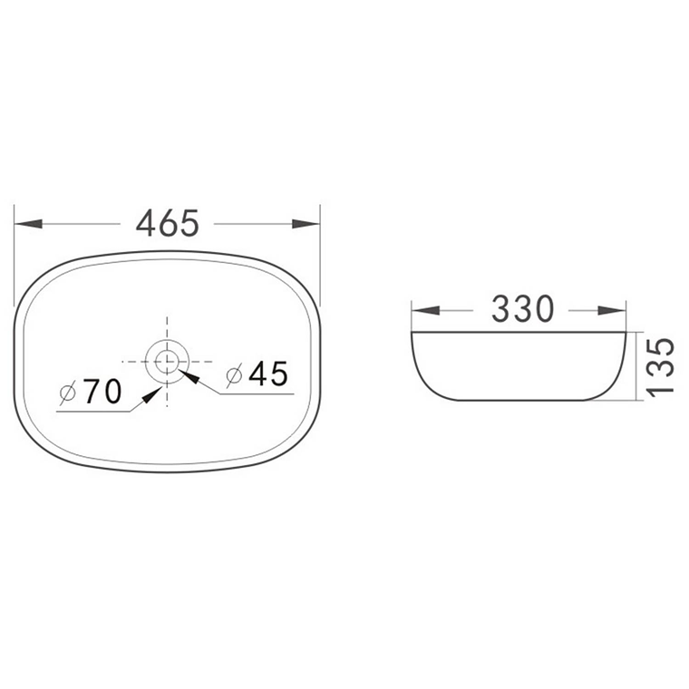 Lavamanos Sobreponer Domsa SLC895-CINTA BLANCA / 46,5x33x13,5cm. 4