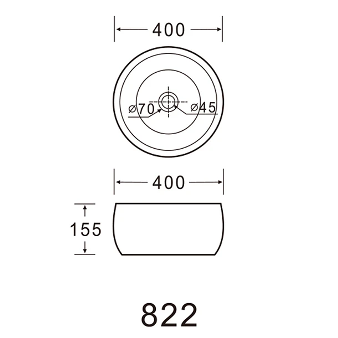 Lavamanos Sobreponer Domsa SLC822 PORCELANA  3
