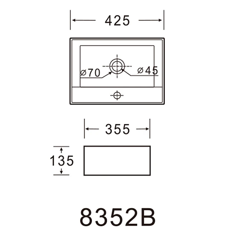 Lavamanos Sobreponer Domsa SLC8352B 42,5 x 35,5 x 13,5cm 5