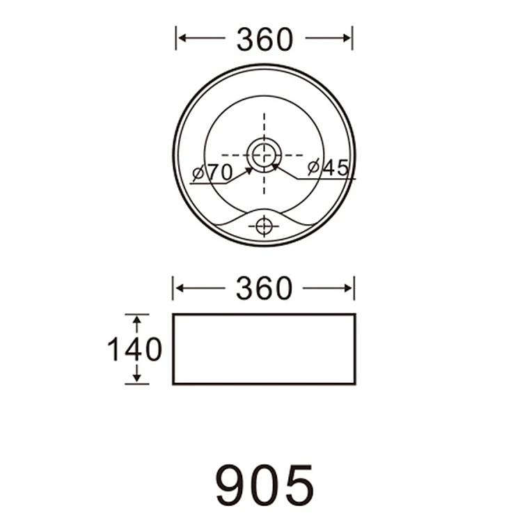Lavamanos Sobreponer Domsa SLC905B / 36x36x14 cm 4