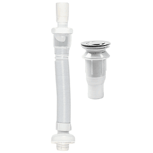 Desagüe sin rebalse + Sifón Flexible para Vanitorio Domsa wy016+wy019