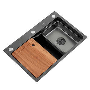 Lavaplatos empotrado de una cubeta empotrado con accesorios incluidos 68x45x20cm