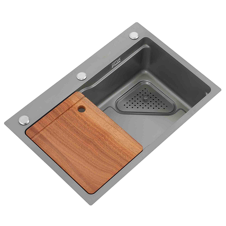 Lavaplatos empotrado de una cubeta empotrado con accesorios incluidos. 68x45x20cm 1