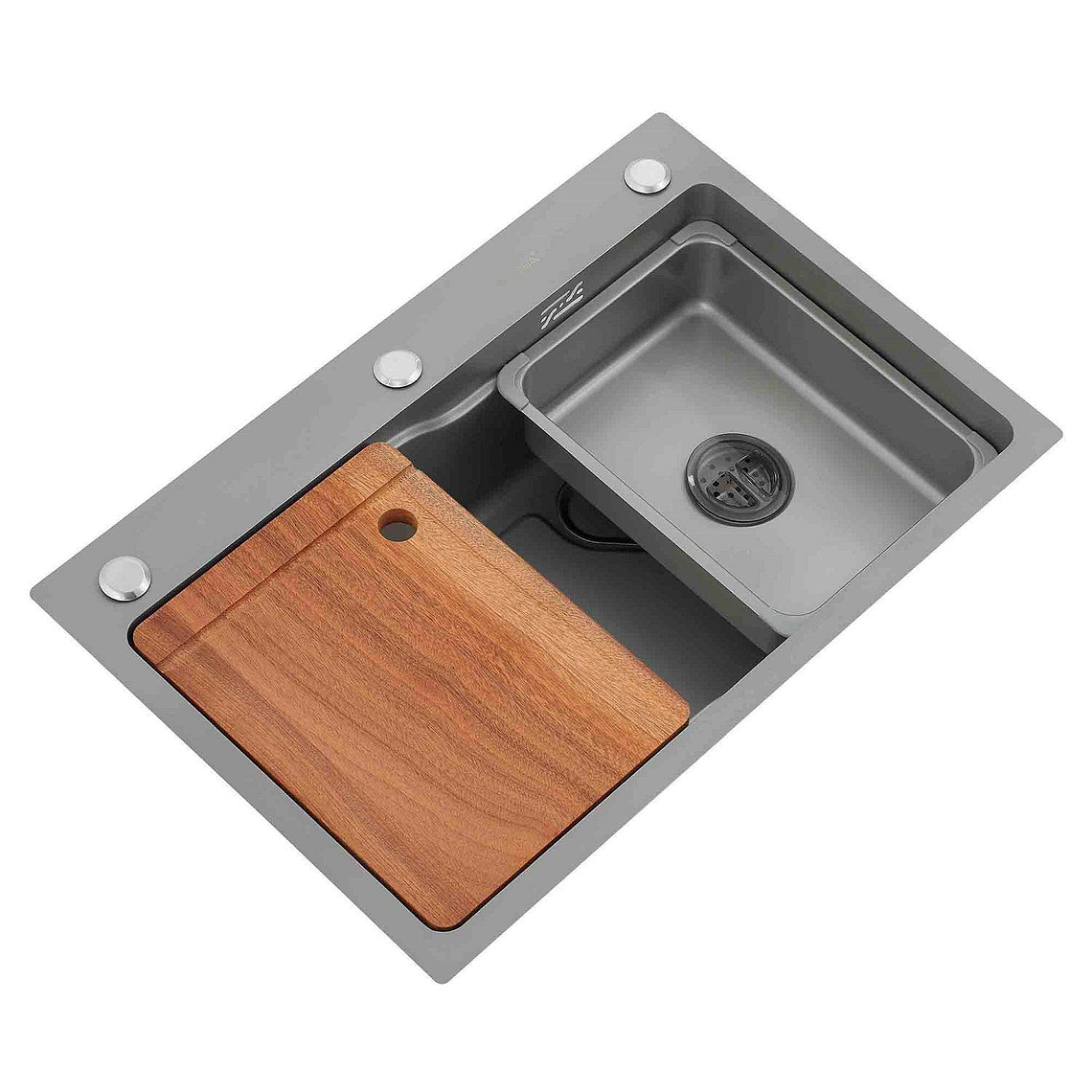 Lavaplatos empotrado de una cubeta empotrado con accesorios incluidos. 68x45x20cm 2