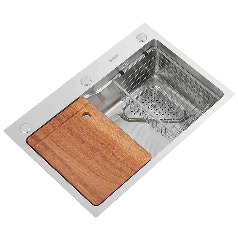 Lavaplatos empotrado de una cubeta empotrado con accesorios incluidos. 68x45x20cm 2