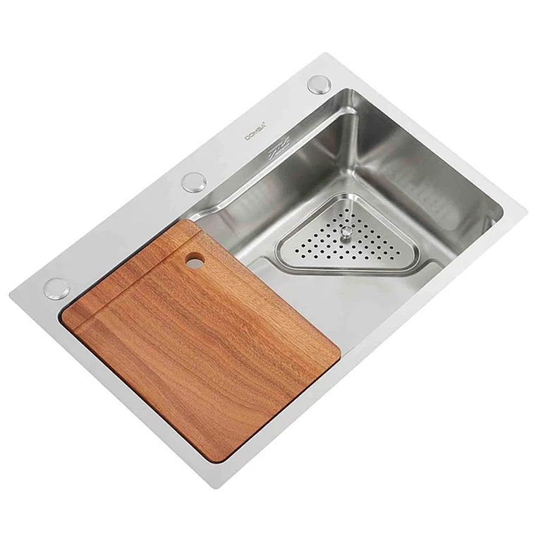 Lavaplatos empotrado de una cubeta empotrado con accesorios incluidos. 68x45x20cm 3