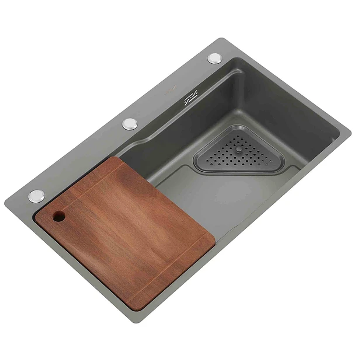 Lavaplatos Deluxe Domsa MDS7545A Gris Sobre Cubierta 75x46x20 cm 1