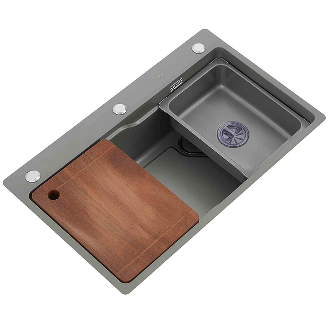 Lavaplatos Deluxe Domsa MDS7545A Gris Sobre Cubierta 75x46x20 cm 2