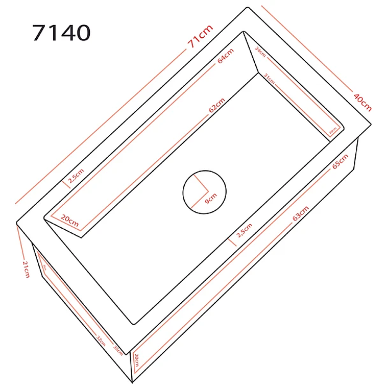 Lavaplatos Deluxe Domsa MDS7140-S S/L / 71x40x21cm 3
