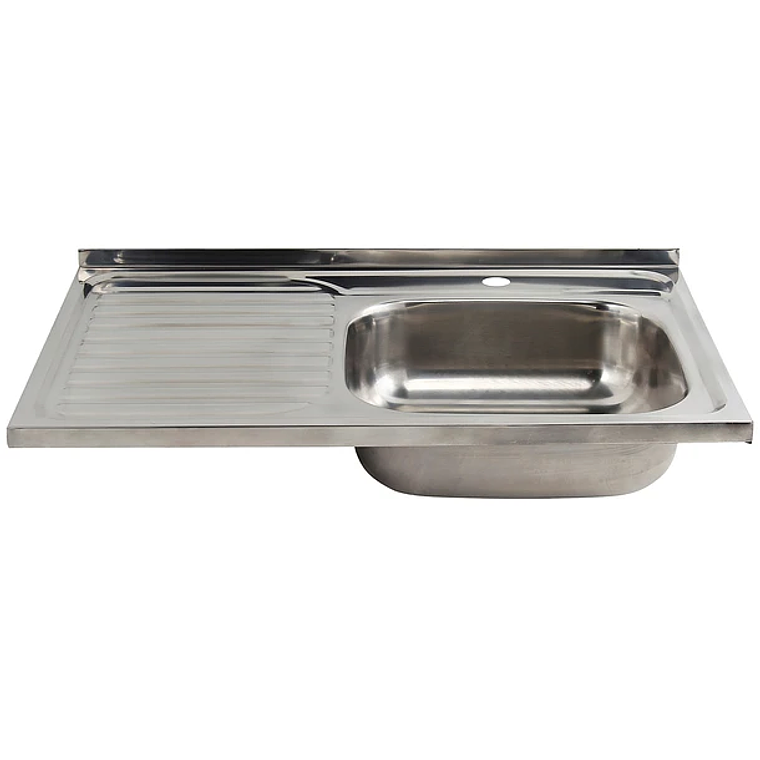 Lavaplatos de sobreponer de una cubeta y un escurridor Derecha 100x50x20cm 2