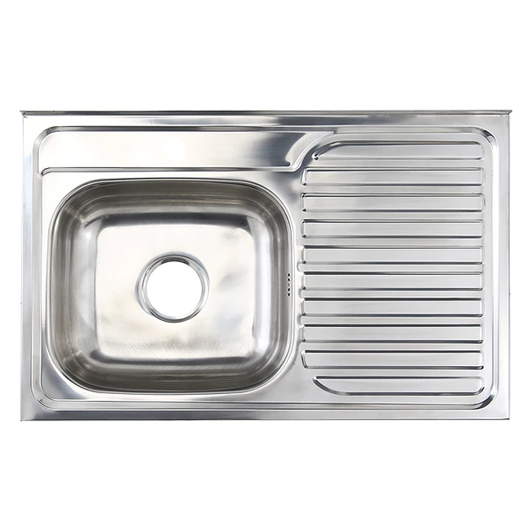 Lavaplatos Sobreponer Izquiera 1 cubeta Inox 80x50x20cm 1