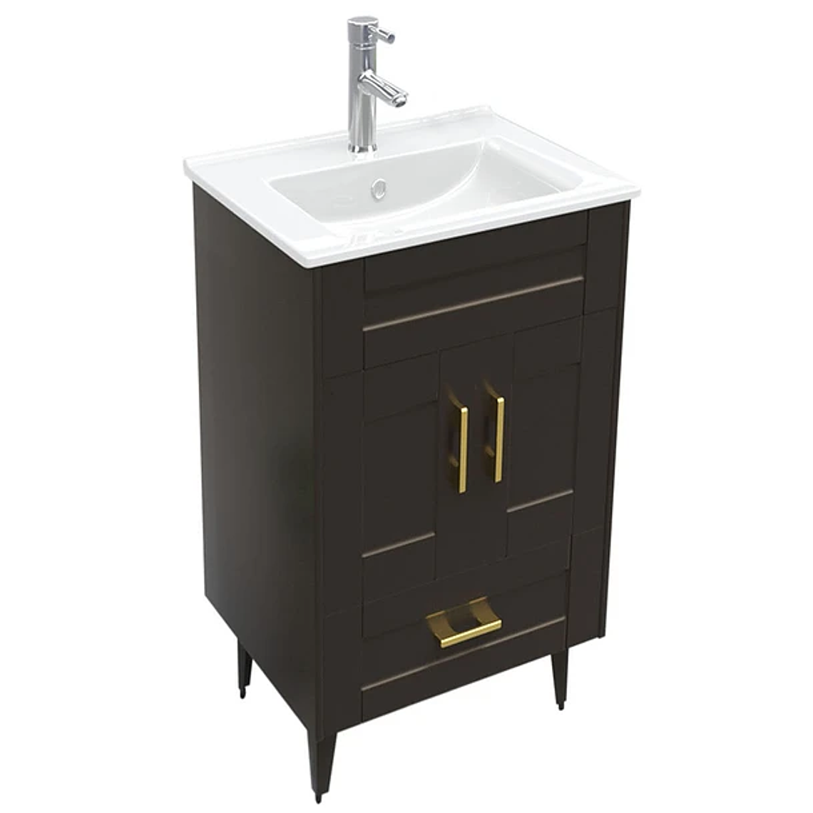 Kit Mueble Deluxe N60SK + Vanitorio Plano-60 Café / 60x47x80cm 2