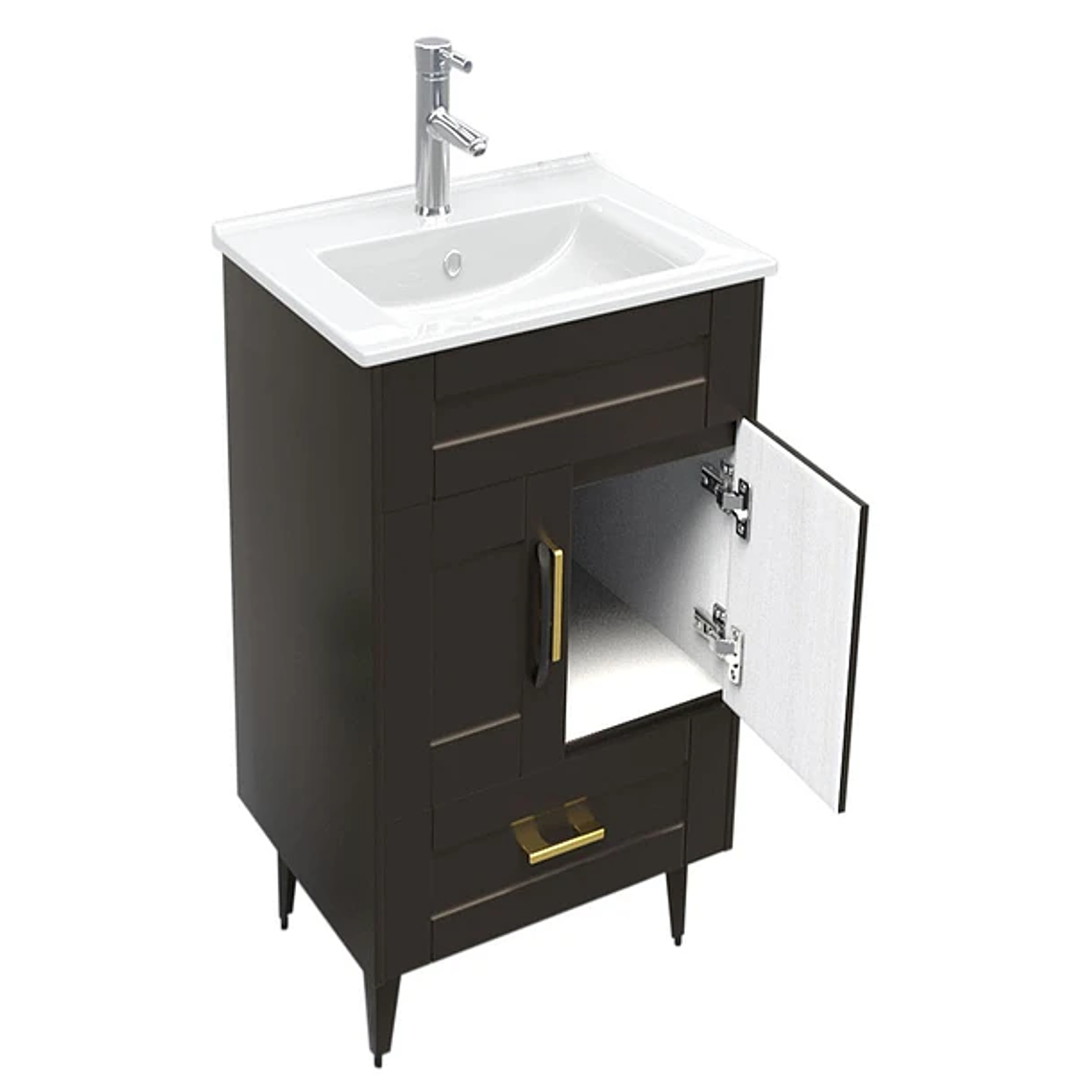 Kit Mueble Deluxe N60SK + Vanitorio Plano-60 Café / 60x47x80cm 3