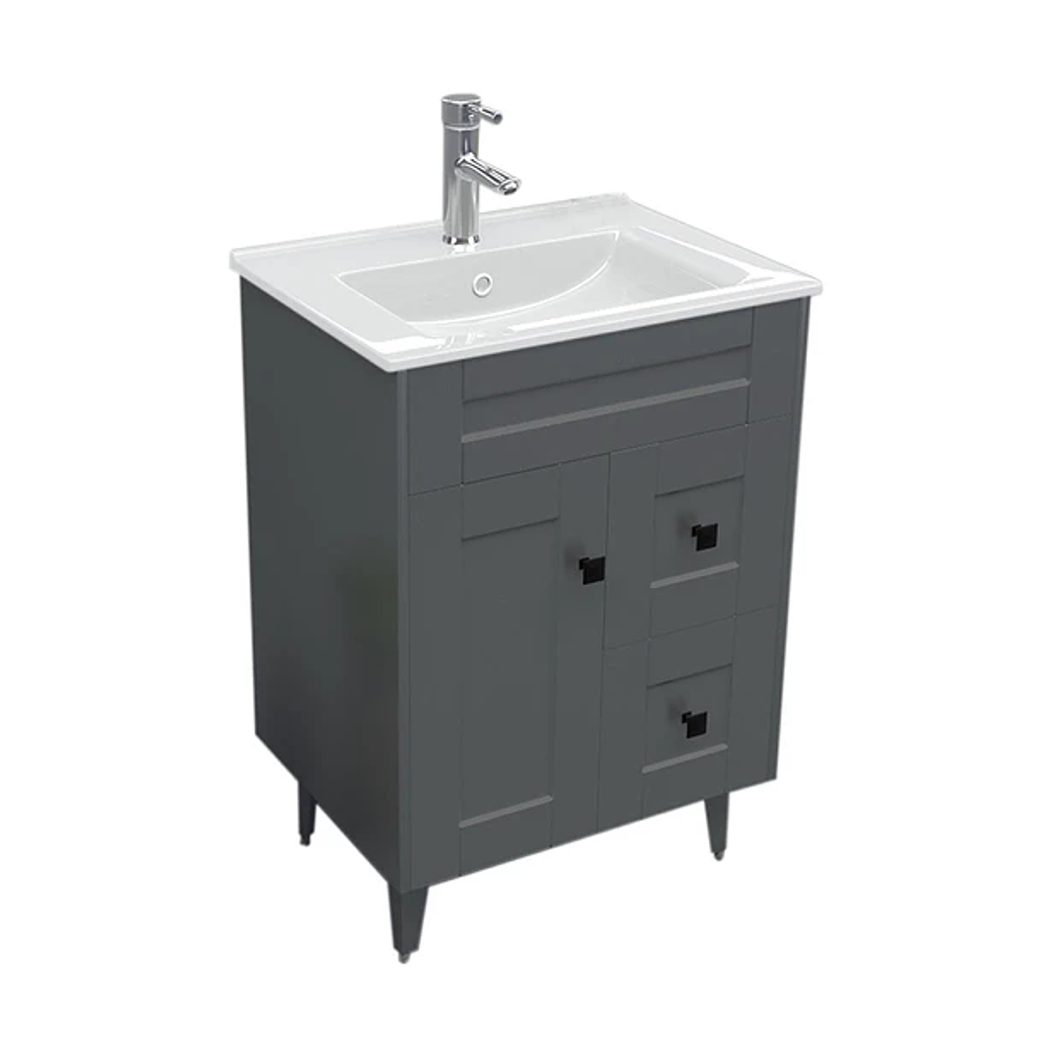 Kit Mueble Deluxe N60SK + Vanitorio Plano-60 Gris / 60x47x80cm 2