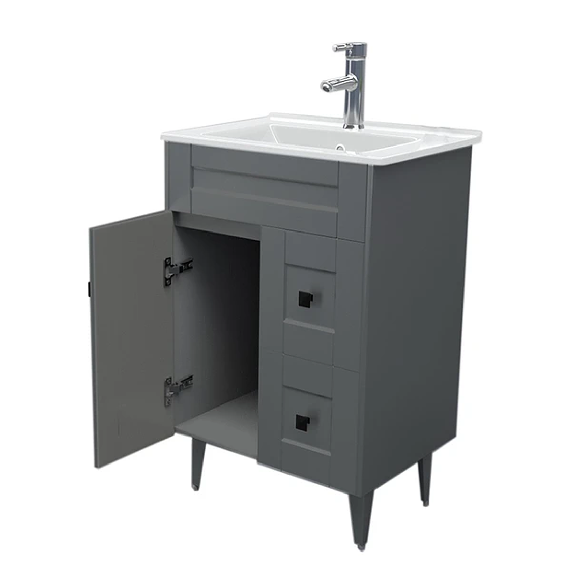 Kit Mueble Deluxe N60SK + Vanitorio Plano-60 Gris / 60x47x80cm 4