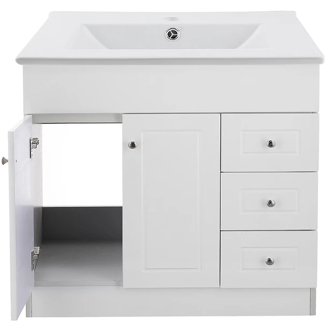 Kit Mueble B100PHD-B + Vanitorio Plano-100 Blanco Derecho / 100x80x47cm 3