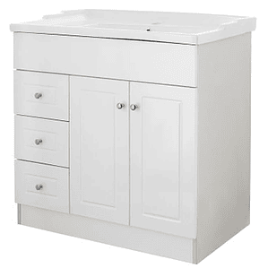 Kit Mueble B100PHD-B + Vanitorio F-100 Blanco Izquierdo / 100x80x47cm- COPIAR