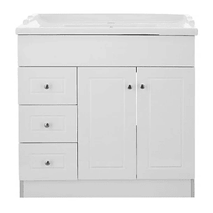 Kit Mueble B100PHD-B + Vanitorio F-100 Blanco Izquierdo / 100x80x47cm- COPIAR