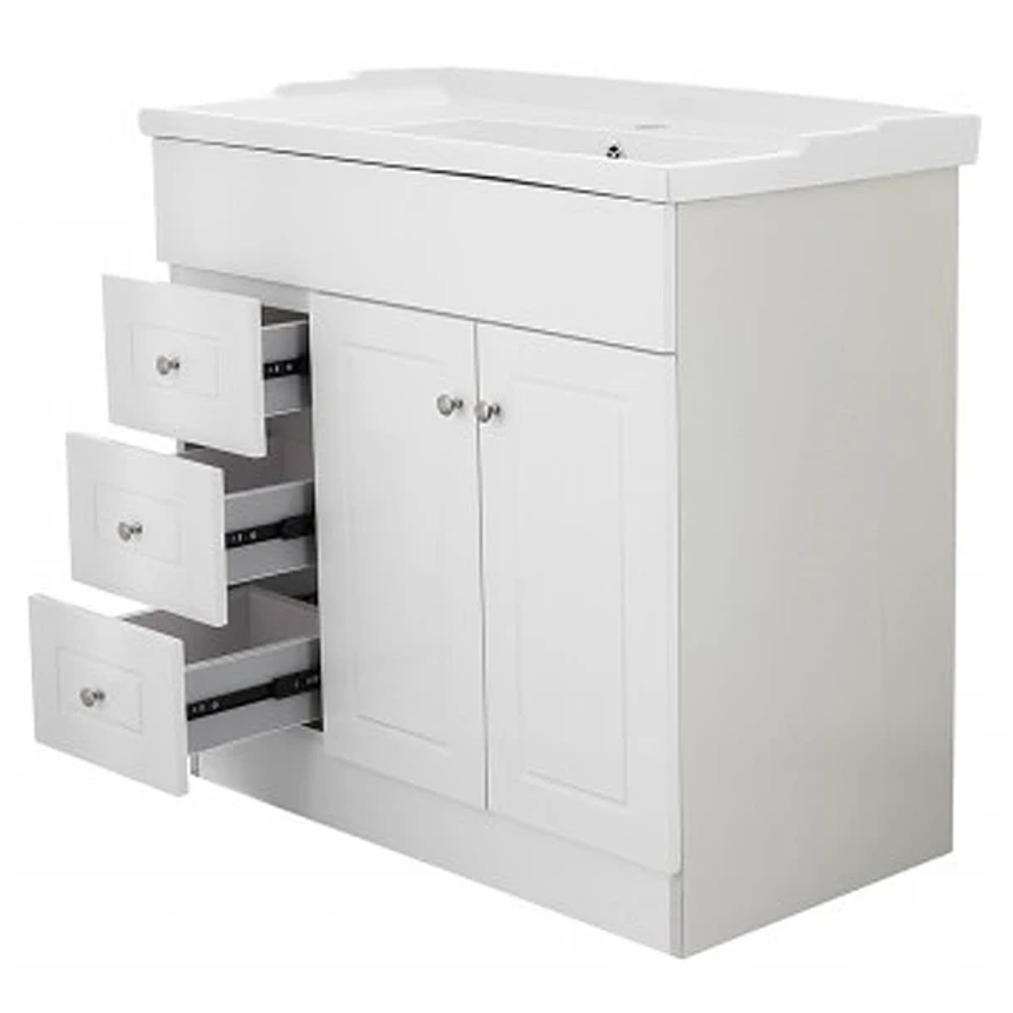 Kit Mueble B100PHD-B + Vanitorio F-100 Blanco Izquierdo / 100x80x47cm- COPIAR 3