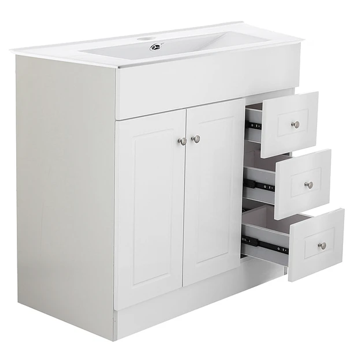 Kit Mueble B80PHD-B + Vanitorio P-80 Blanco Derecho / 80x80x47cm 3