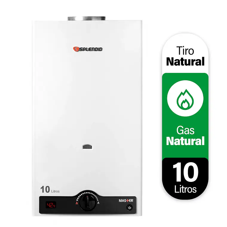 Calefont 10 litros Gas natural Tiro natural Splendid 1