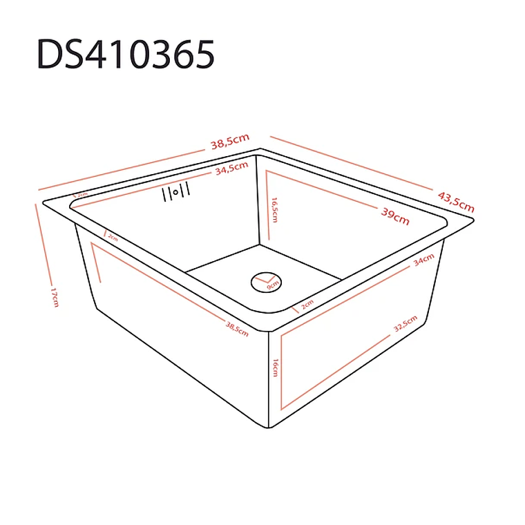 Lavaplatos Bajo Cubierta Domsa DS410*365A 3