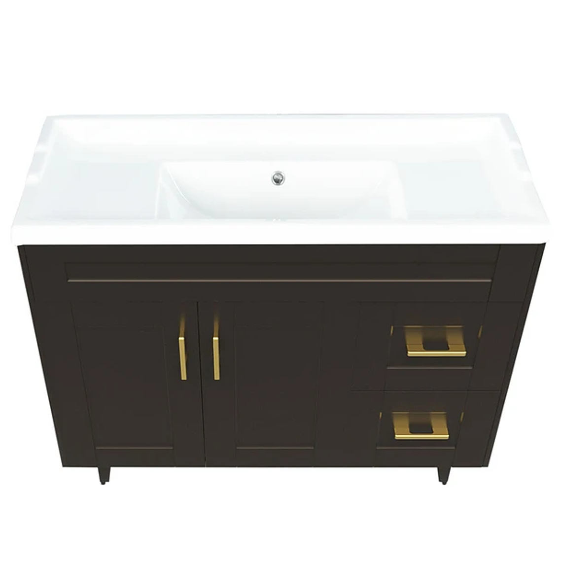 Kit Mueble Deluxe 100SK + Vanitorio F-100 Café Derecho / 100x80x47cm 2