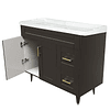 Kit Mueble Deluxe 100SK + Vanitorio F-100 Café Derecho / 100x80x47cm