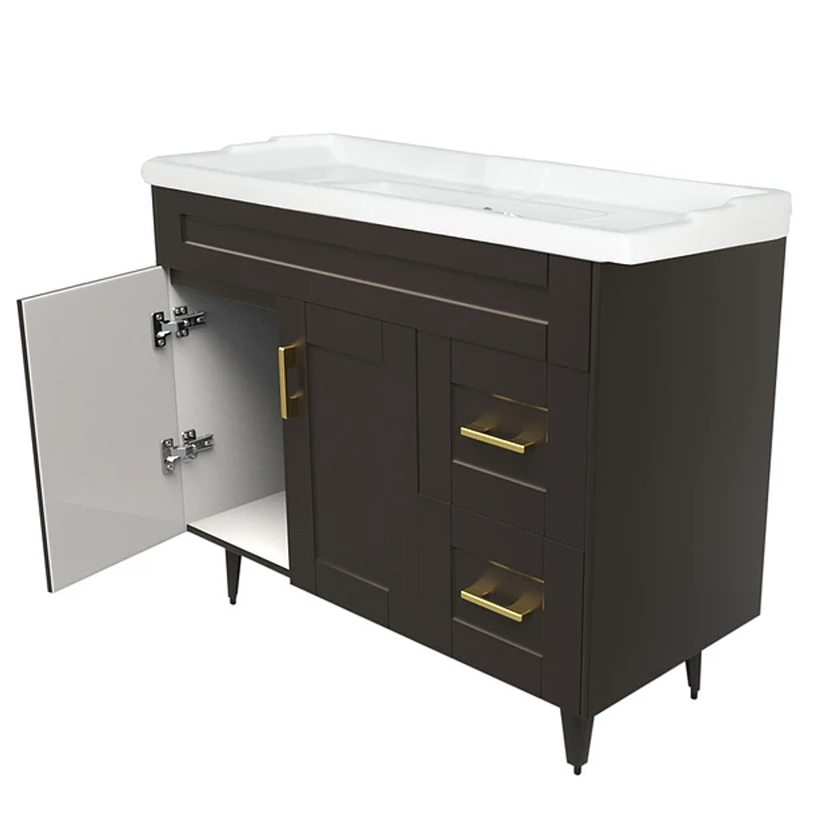 Kit Mueble Deluxe 100SK + Vanitorio F-100 Café Derecho / 100x80x47cm 4