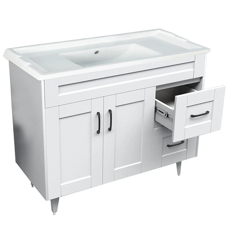 Kit Mueble Deluxe 100SK con Vanitorio F-100 Blanco 3