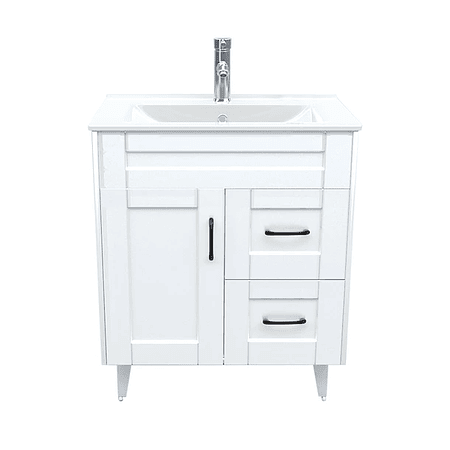 Kit Mueble Deluxe 70SK + Vanitorio Plano-70 Blanco Derecho / 70x47x80cm