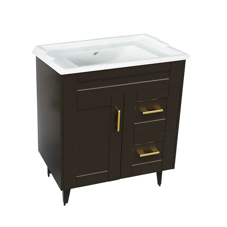 Kit Mueble Deluxe 70SK + Vanitorio F-70 Café / 70x47x80cm 3