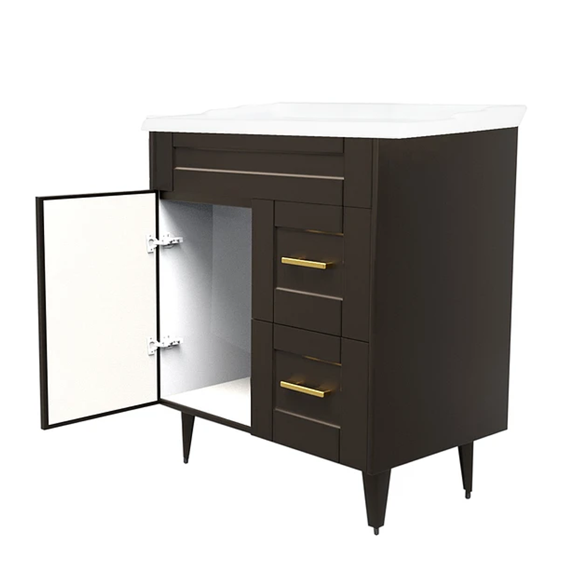 Kit Mueble Deluxe 70SK + Vanitorio F-70 Café / 70x47x80cm 4