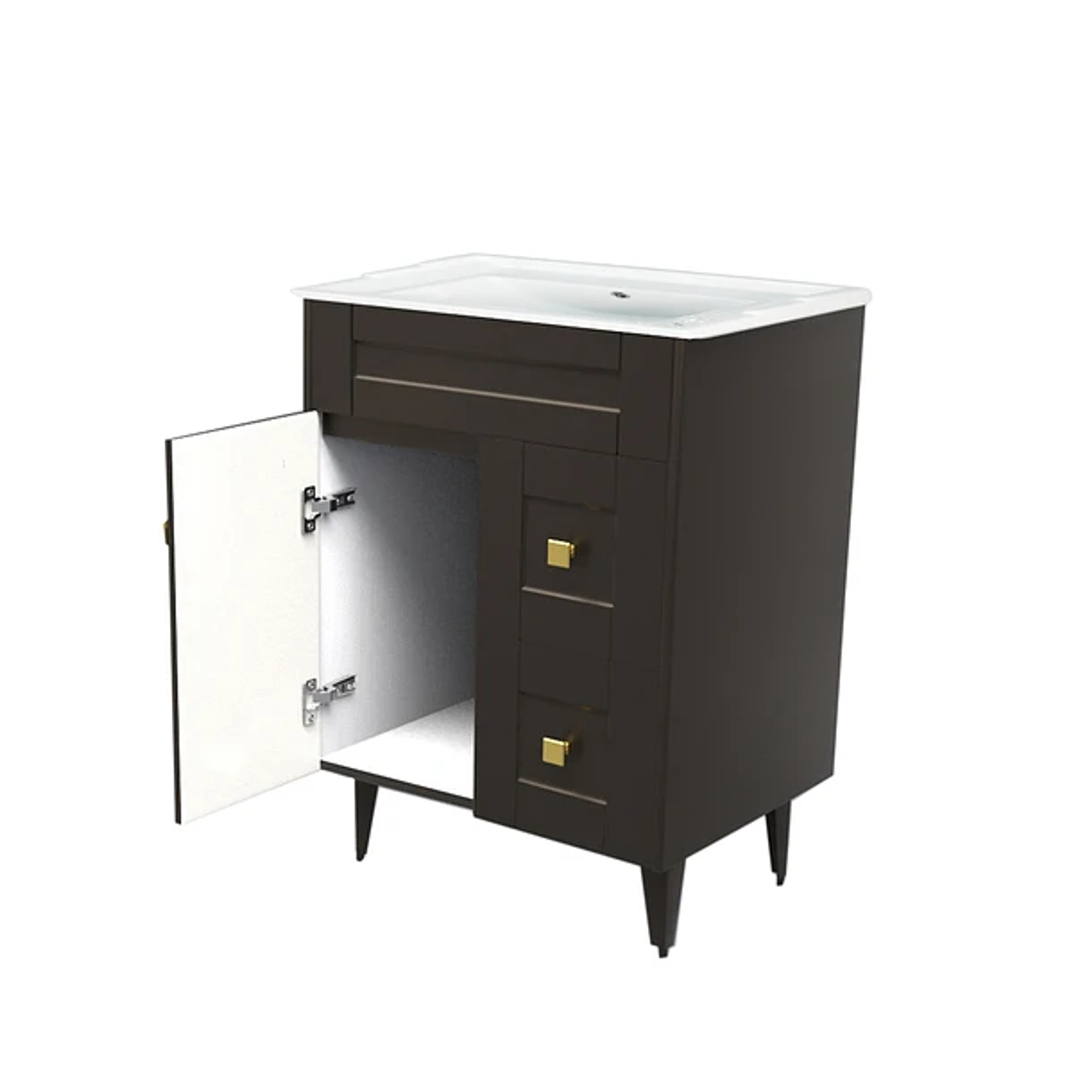 Kit Mueble Deluxe N60SK + Vanitorio F-60 Café / 60x47x80cm