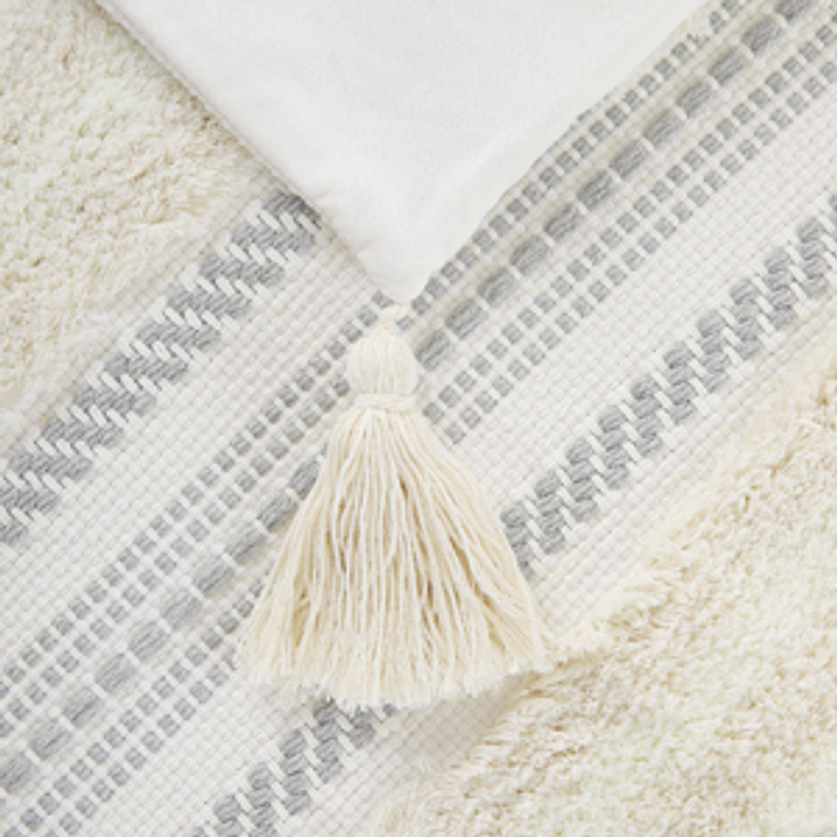 FUNDA DE COJIN  ESTILO BOHEMIO TEXTURIZADO 30 X 50 BEIGE 2