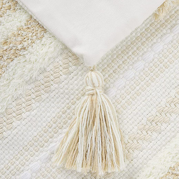 FUNDA DE COJIN  ESTILO BOHEMIO TEXTURIZADO 30 X 50 CAQUI 4