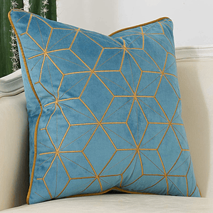 FUNDA DE COJIN  ESTILO GEOMETRICO TEXTURIZADO 45 X 45 AZUL CLARO