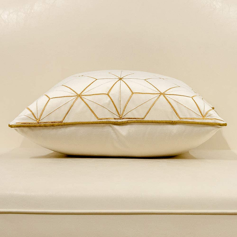 FUNDA DE COJIN  ESTILO GEOMETRICO TEXTURIZADO 45 X 45 BLANCO 3