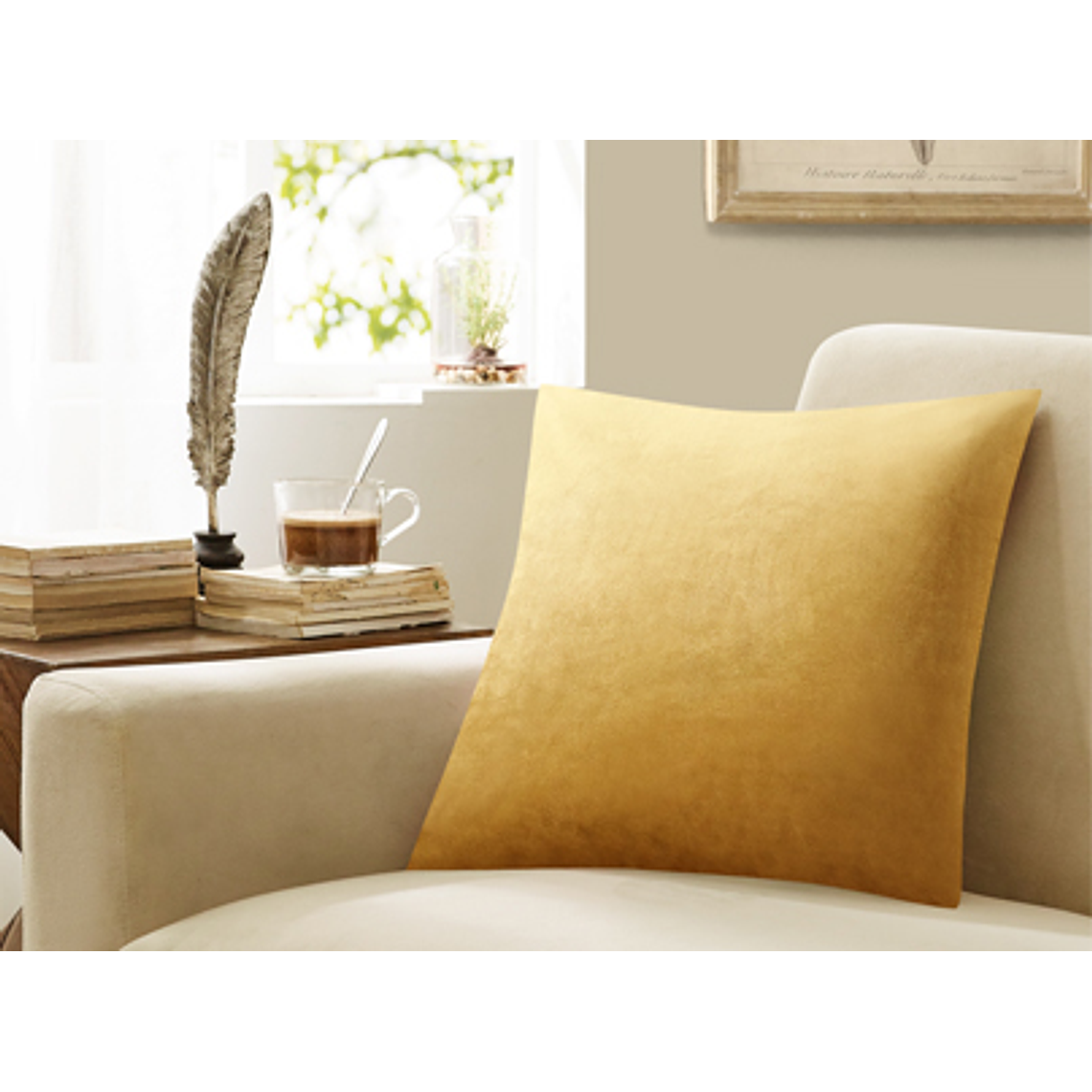 FUNDA DE COJIN  TERCIOPELO 45 X 45 DORADO 2