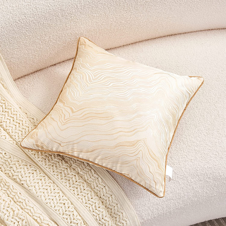 FUNDA DE COJIN BORDADO 50 X 50 JHA BEIGE 5