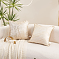 FUNDA DE COJIN DECORATIVA BORDADO 50X50 XS BEIGE - Miniatura 2