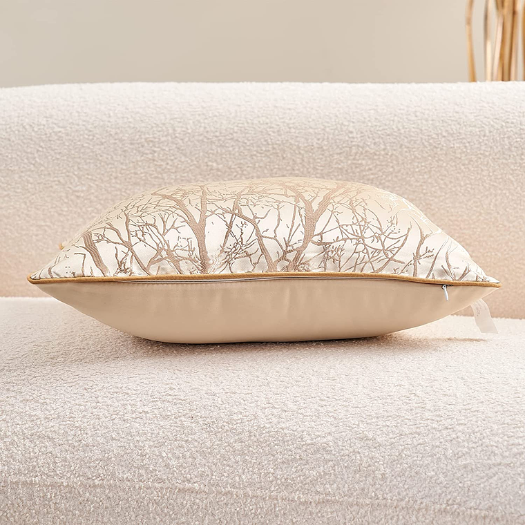 FUNDA DE COJIN DECORATIVA BORDADO 50X50 XS BEIGE 6