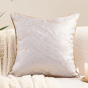 FUNDA DE COJIN DECORATIVA BORDADO 50X50 PLATA