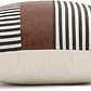 JUEGO DE 4 FUNDAS DE COJIN CUERO SINTETICO CON ALGODÓN  45 X 45 RAYAS NEGRAS - Miniatura 4