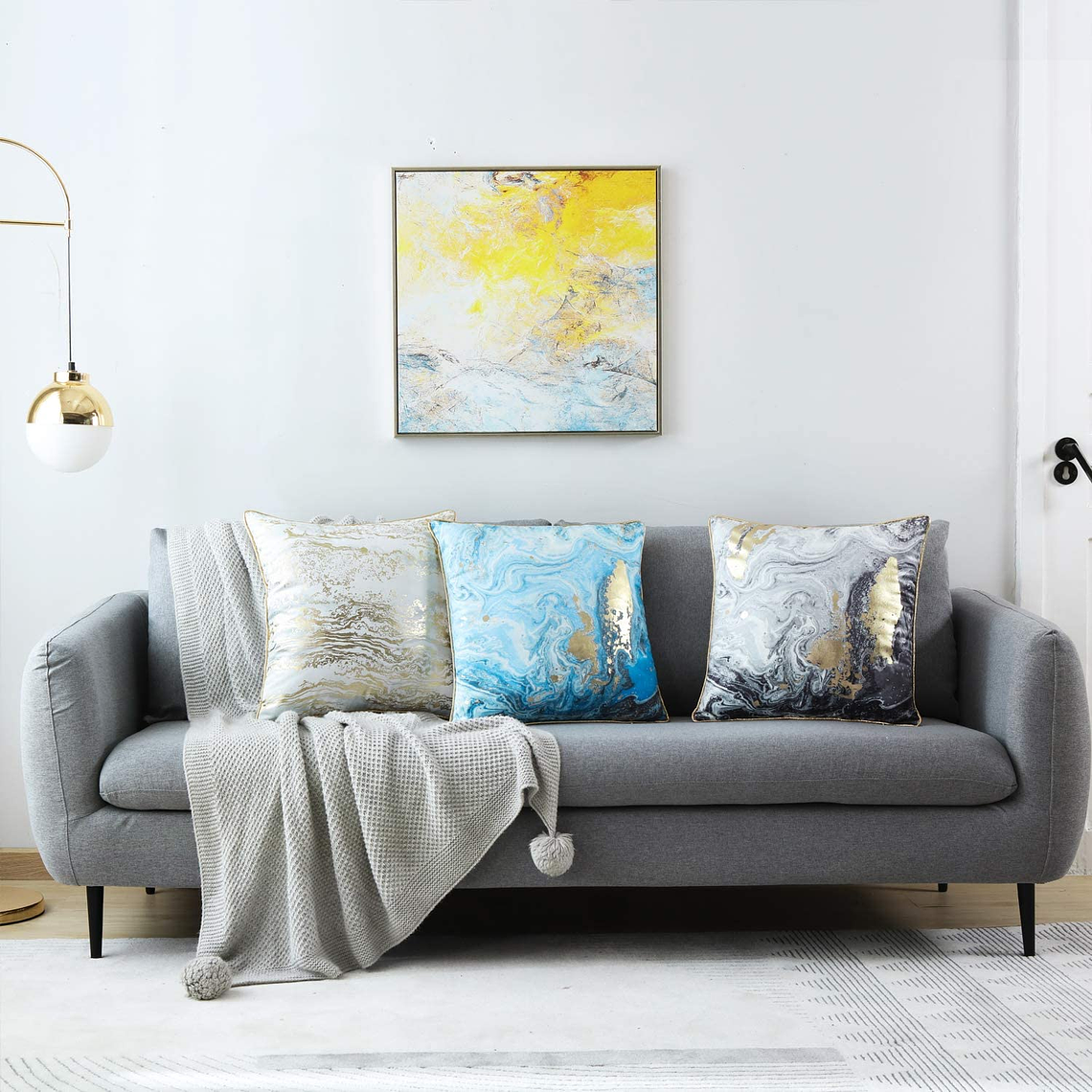 FUNDA DE COJIN 100% TERCIOPELO  45 X 45 NEGRO ORO 2