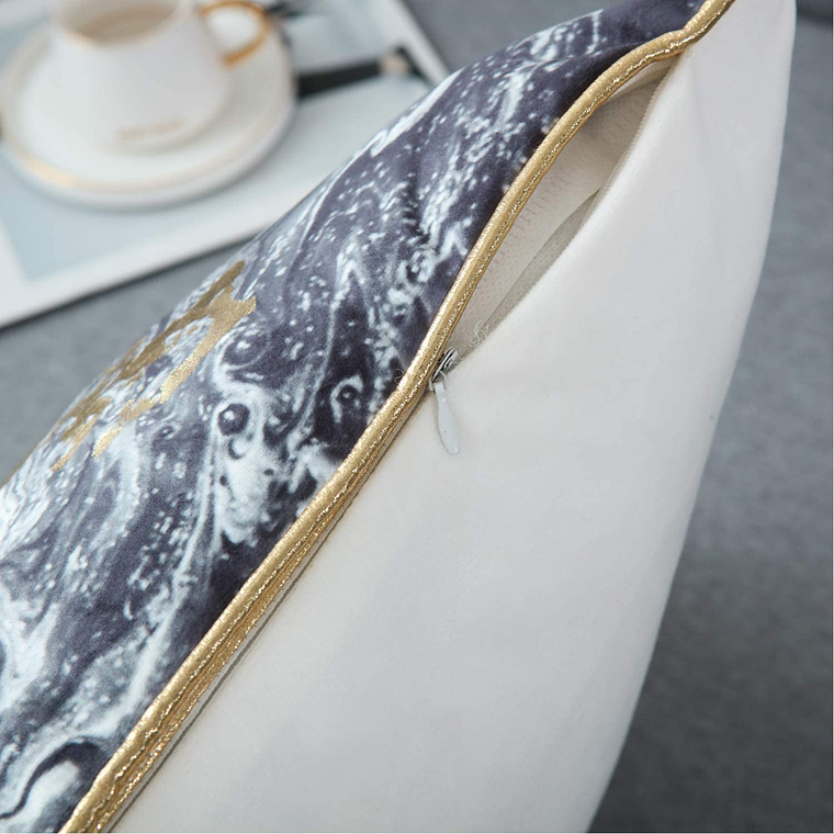 FUNDA DE COJIN 100% TERCIOPELO  45 X 45 NEGRO ORO 3