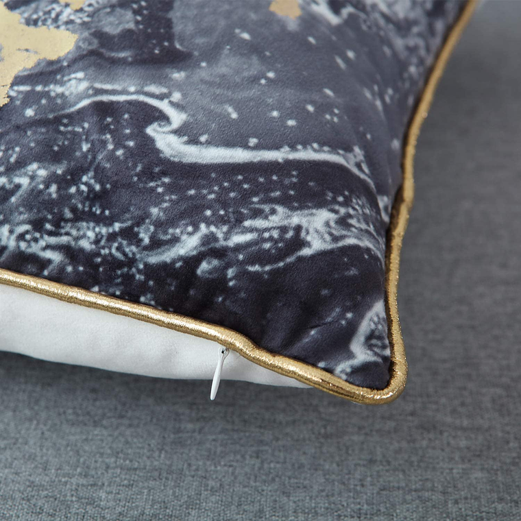 FUNDA DE COJIN 100% TERCIOPELO  45 X 45 NEGRO ORO 4