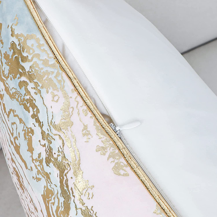 FUNDA DE COJIN 100% TERCIOPELO  45 X 45 ROSADO ORO 3