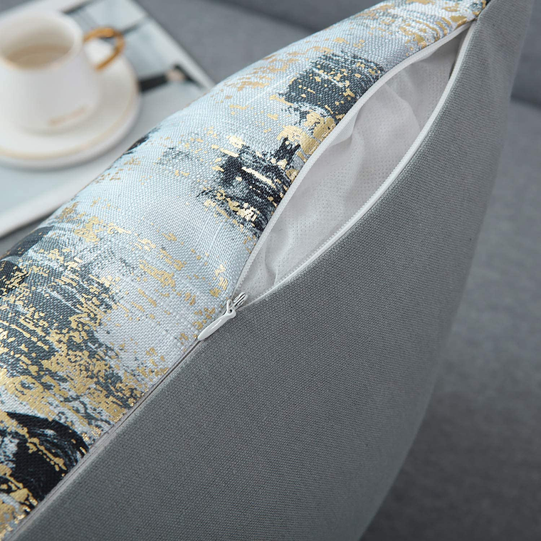 FUNDA DE COJIN 100% TERCIOPELO 45 X 45 NEGRO DORADO 3