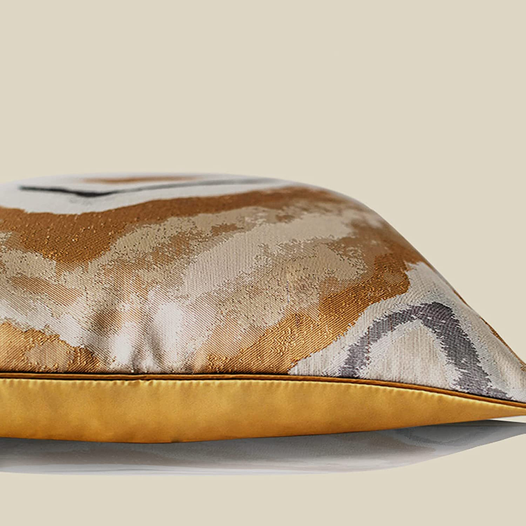 FUNDA DE COJIN ESTILO EUROPEO LUJO 50 X 50 ORO PLATA 3